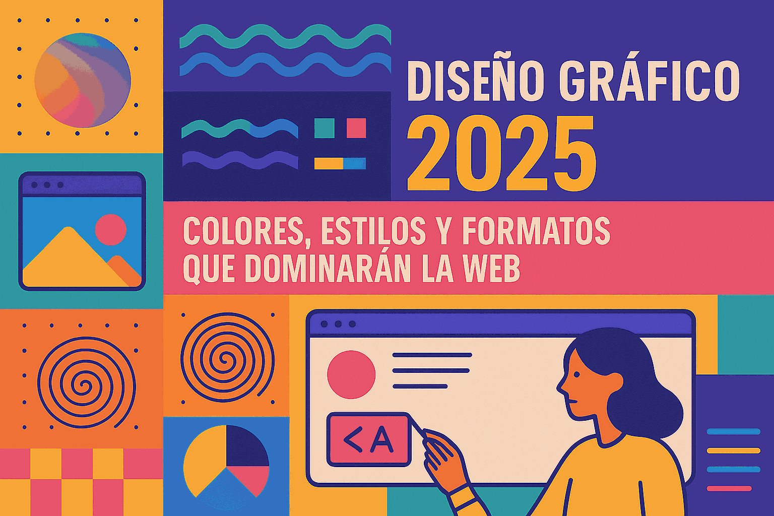 Diseño gráfico 2025 colores, estilos y formatos que dominaran la web